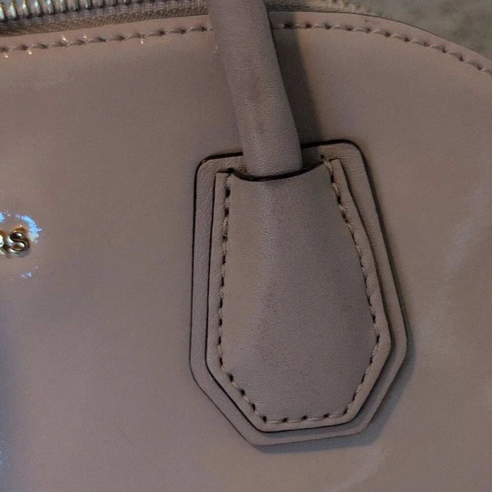 Michael Kors Pink Patent Satchel Top Handle Bag Detachable Chain Strap Zip